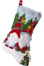 Bucilla Felt Stocking Applique Kit 18&quot; Long-Chillin&#39; With My Gnomie - £30.76 GBP