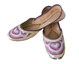 Women Shoes Indian Handmade Leather Mojari Traditional Ballerinas Juttie... - $42.99