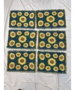 Tapestry Lot of 6 Cloth Fabric 12x17 Fringe Sunflower Dinner Table Place... - £30.50 GBP
