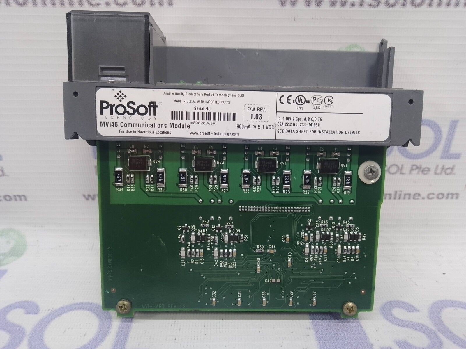 ProSoft MVI46 F/W Rev 1.03 Communication Module 5.1V DC - $777.60