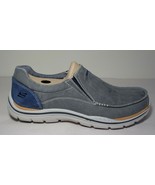 Skechers Size 9.5 M EXPECTED AVILLO Blue Canvas Loafers Sneakers New Men... - £51.74 GBP
