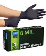 Black Nitrile Gloves HEAVY DUTY 6 Mil Nitrile Chemical Resistant Medical... - $19.24