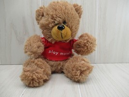 Play more re shirt plush tan brown teddy bear small sitting - £7.83 GBP