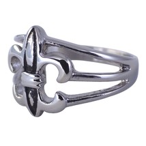Fleur de Lis Thumb Ring Stainless Steel Saint New Orleans Band Sizes 9-13 - £6.31 GBP