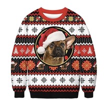 Christmas Holiday Dog Shirt Print Long Sleeve Unisex Large/XL Xmas Party... - £14.90 GBP