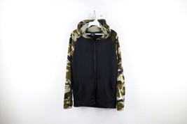 Nike Mens Small Big Swoosh Logo Camouflage Full Zip Hoodie Sweatshirt Polyester - £35.37 GBP