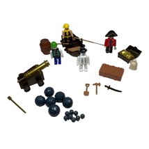 Pirates Toy Lot 30+ Pc Accessories Figures Boat Cannon Treasure Chest - $21.60