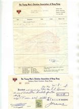 1968 Young Men's Christian Association of Hong Kong Stamped Receipt + YMCA  - $17.82