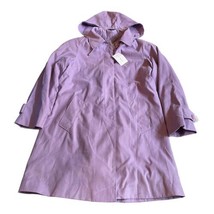 NEW Appleseed&#39;s Women&#39;s Small Hooded Trenchcoat Purple Lavender Soft Lon... - $37.39