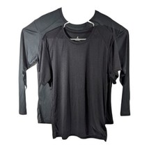 Womens Plain Black Long Sleeve Tee Shirt with Short Top XL Pullover Lightweight - £25.30 GBP