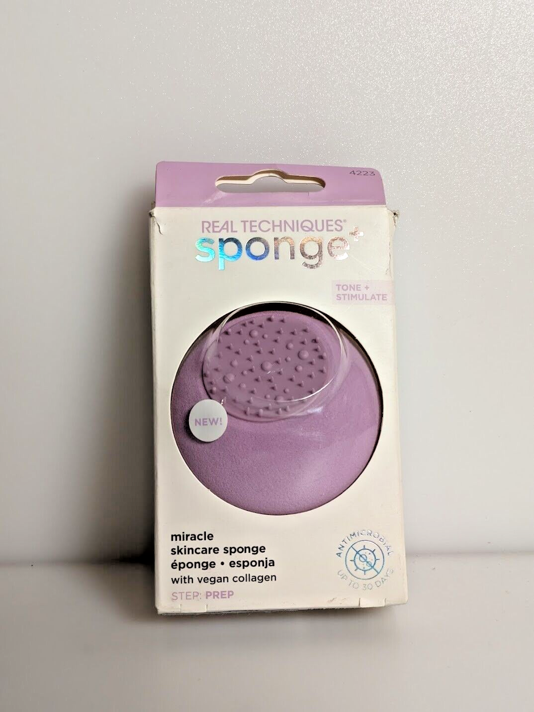 Real Techniques Miracle Skincare Reusable Sponge Tone + Stimulate Vegan Purple - $8.42