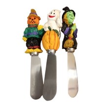 Vintage 3 Halloween Knife Cheese Spreaders Metal Resin Boston Warehouse 5&quot;L READ - £6.84 GBP