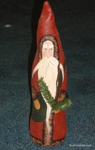 Susie Nordley Oil Cloth Hand Painted Folk Art Santa Claus Christmas Primitive - £10.10 GBP