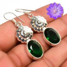 Handmade Chrome Diopside Gemstone Drop Earrings 925 Silver For Girls Jewelry - £8.42 GBP