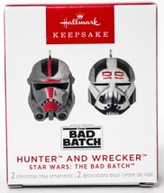 Hallmark Hunter and Wrecker Star Wars Bad Batch Miniature Set of 2 Ornament 2023 - £19.22 GBP