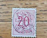 Belgium Stamp Lion Rampant 20c Used Red - $1.42