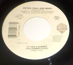 Peter, Paul &amp; Mary 45 If I Had A Hammer / Lemon Tree NM / M- A3 - £3.11 GBP