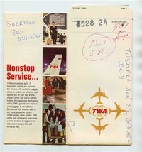 TWA Trans World Airlines Ticket Jacket Record Ticket Baggage Check Bonus... - $19.80
