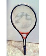 Vintage Spalding Metal Tennis Racket Black Red Center Diamond Pattern #2043 - $9.80