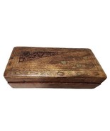 Trinket Box Small Wooden Storage Jewelry Necklace Wood Carved - $25.59 CAD