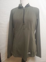 North Face Olive Green 1/4 Zip Pullover Long Sleeve Athletic Athleisure ... - £12.58 GBP