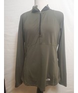 North Face Olive Green 1/4 Zip Pullover Long Sleeve Athletic Athleisure ... - $15.85