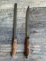 Vintage CUTCO #23 &amp; #24 Brown Handle Bread Slicing Knife USA (2pk- bundle) - £35.04 GBP