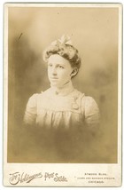 Circa 1890&#39;S Cabinet Card Beautiful Young Woman Victorian Holdmann Chicago, Il - £8.15 GBP