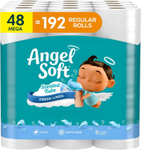 Toilet Paper with Fresh Linen Scented Tube, 48 Mega Rolls = 192 Regular ... - $44.91