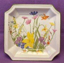 Vintage Seymour Mann Day Lily square plate dish Eda Mirsky flowers 1970s - £6.39 GBP