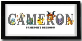 POKEMON Personalised Name Print Art - High Quality Frame Included Pikachu - £29.23 GBP