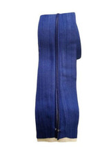 Poly Premium Blue Cloth Zipper Tape 2.75” x 7’ Double Sided Zipper Pulls - 60/Ca - £12.98 GBP