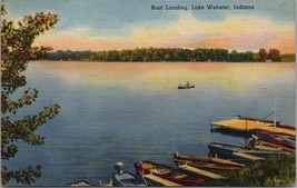 Boat Landing Lake Webster IN Postcard PC501 - £3.97 GBP