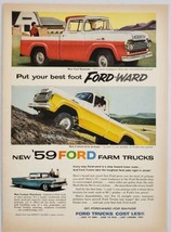 1958 Print Ad Ford Styleside Pickup Trucks &amp; Custom Ranchero Ford-Ward - $17.65