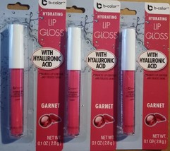 Lot of 3 Hydrating Lip Gloss - Garnet - with Hyaluronic Acid - $20.19
