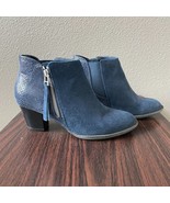 Vionic Anne Suede Snake Navy Blue Ankle Booties Boots Size 6.5 - $902.66 MXN