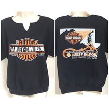 Harley Davidson Womens Size Large Logo Thin Sweater Shirt Vtg 1998 Made USA - £23.02 GBP