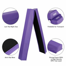 6Ft Balance Beam Extra Firm Vinyl Folding Gymnastics Beam Tumbling Purpl... - $68.90