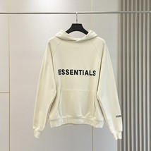 Essentials Hoodies Men Sweatshirt Reflective Letters Printing Fleece Oversized H - £93.52 GBP