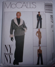 McCall’s Misses Lined Jacket Top Skirt &amp; Pants Size 8 #8517  - $4.99