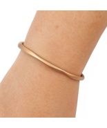 Fashion Bangle 65mm - 4mm Gold Plated Non Hollow Center Curved Style Ele... - $271.72 MXN