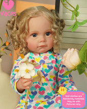 VACOS 22&quot; Realistic Reborn Dolls Baby Girl Soft Vinyl-Silicone Handmade Newborn - £48.62 GBP