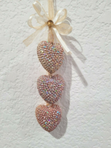 Valentines Christmas Shabby Chic Rose Gold Pink Rhinestones Hearts Ornam... - $298.05 MXN