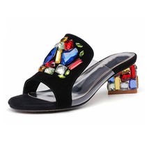 Leather thick heel sandals women&#39;s new style women&#39;s slippers fish mouth  sandal - £59.33 GBP