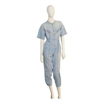 Pinko Blue Denim Short Sleeves Zipper Cropped Jumpsuit Playsuit size 38 - $197.01