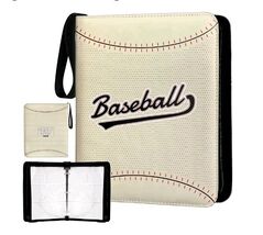 NEW PU Leather Baseball Binder 11x13&quot;, &quot;Holds 900 Cards, 50 Sleeve Organ... - $25.72