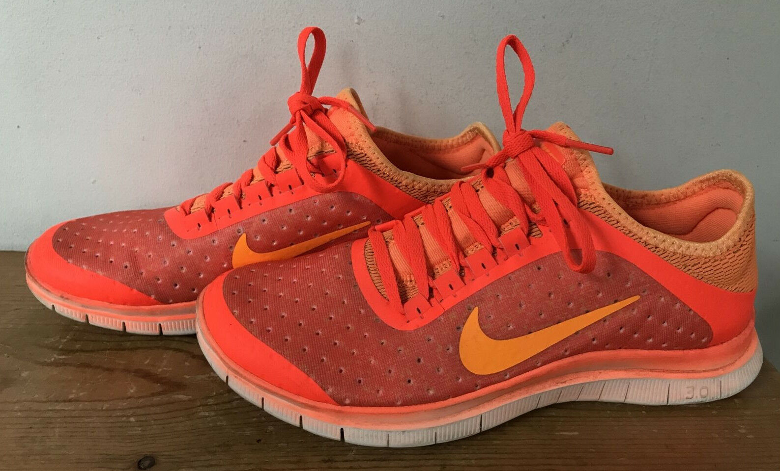 Primary image for Nike Free 3.0 579828-800 Womens Orange Pink Neon Running Athletic Shoes 8 39