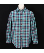 Polo Ralph Lauren Mens Plaid Shirt M Medium Button Front Blue Purple Ora... - $42.74