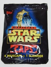 Official Star Wars Caps Pog 1 FACTORY SEALED 4 MilkCap + Slammer Pack 19... - £3.16 GBP