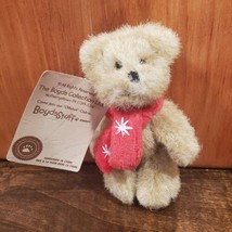 Boyds Bears Plush Mini Brown Bear Red Scarf Holiday Winter - £14.60 GBP